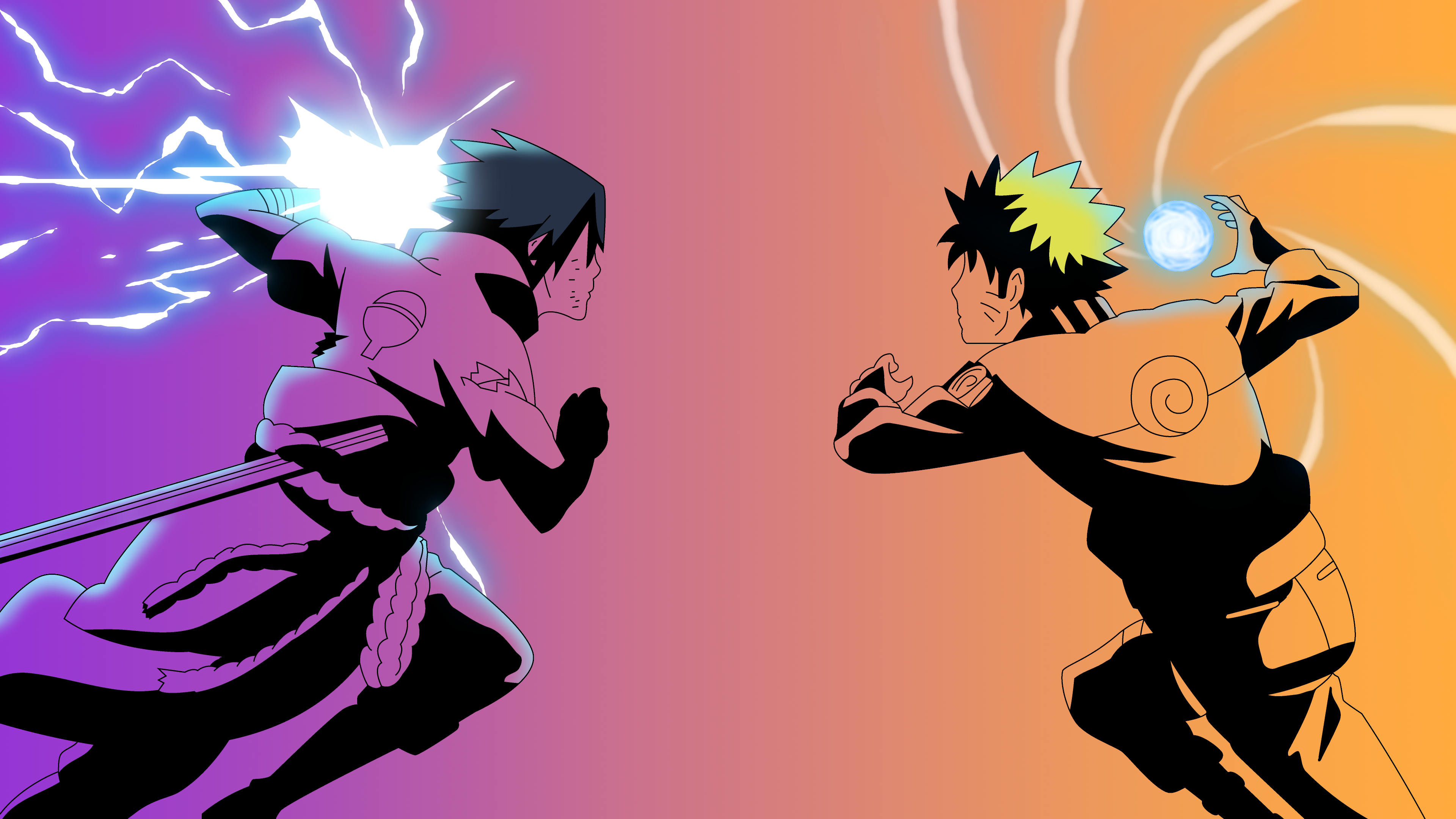 Naruto e Sasuke clássico wallpaper