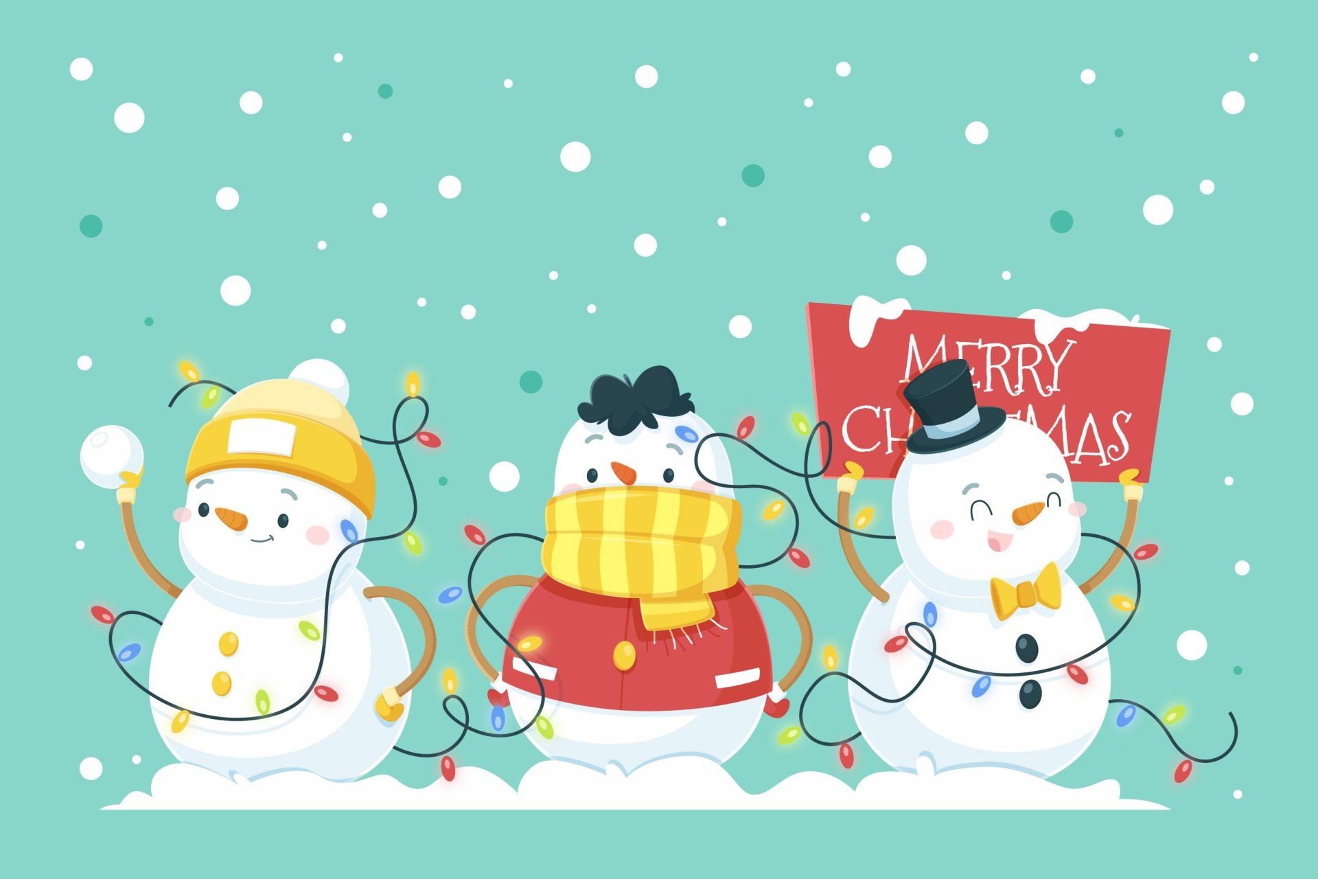 Download Artistic Snowman HD Wallpaper
