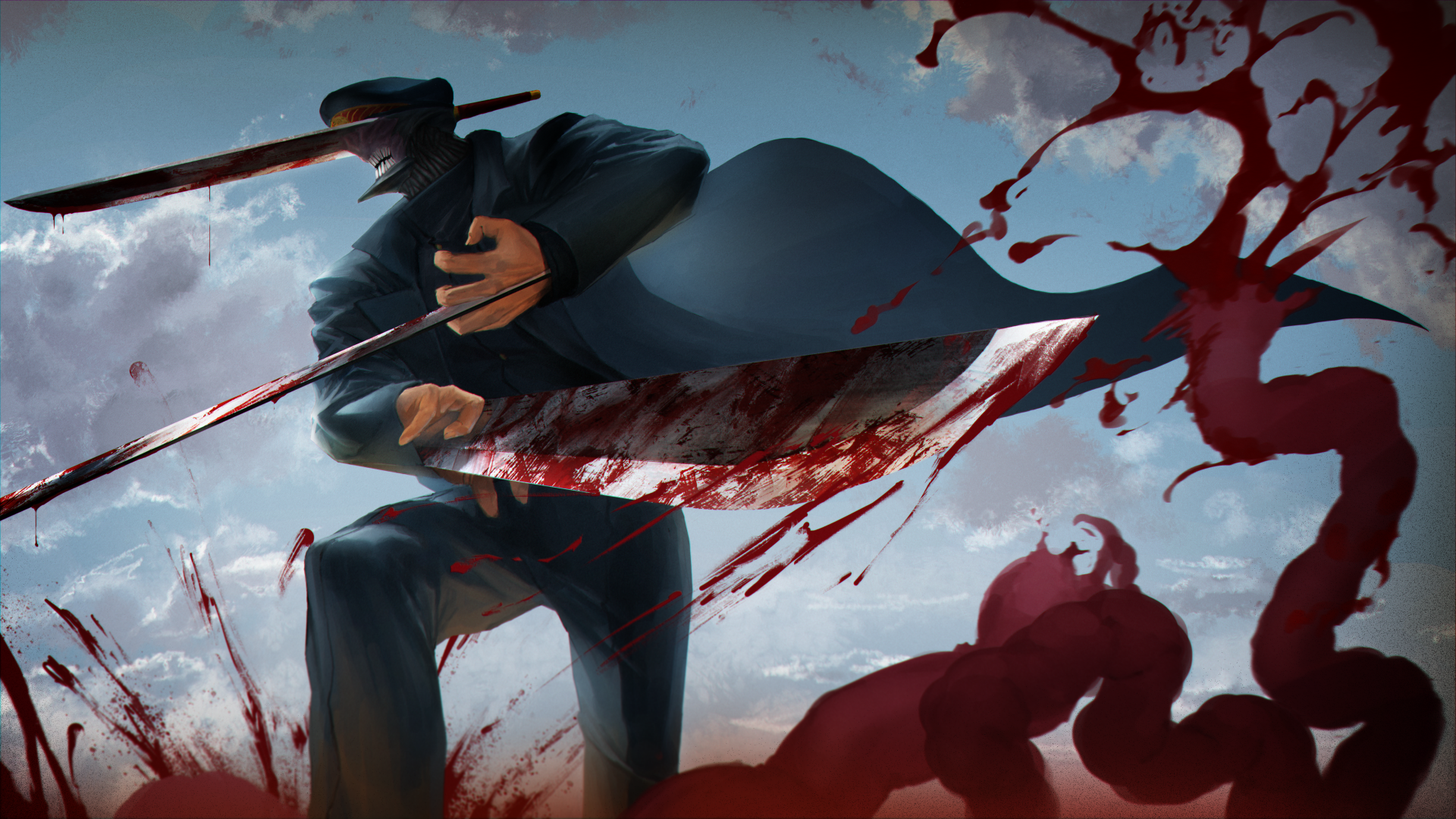 Download Katana Man (Chainsaw Man) Anime Chainsaw Man 4k Ultra HD Wallpaper by ShimaShima