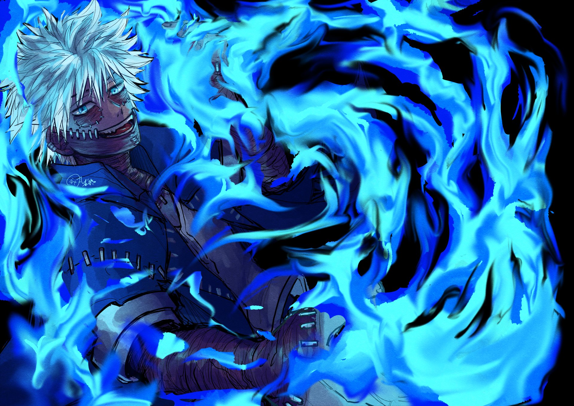 Fiery Hd Wallpaper Featuring Dabi By