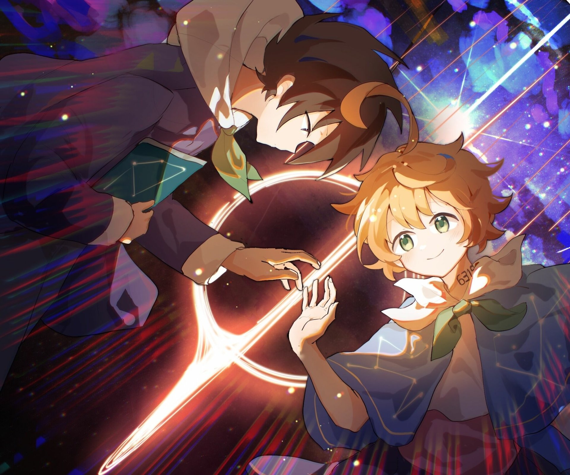 Download Emma (The Promised Neverland) Ray (The Promised Neverland) Anime The Promised Neverland HD Wallpaper by Recrystallize