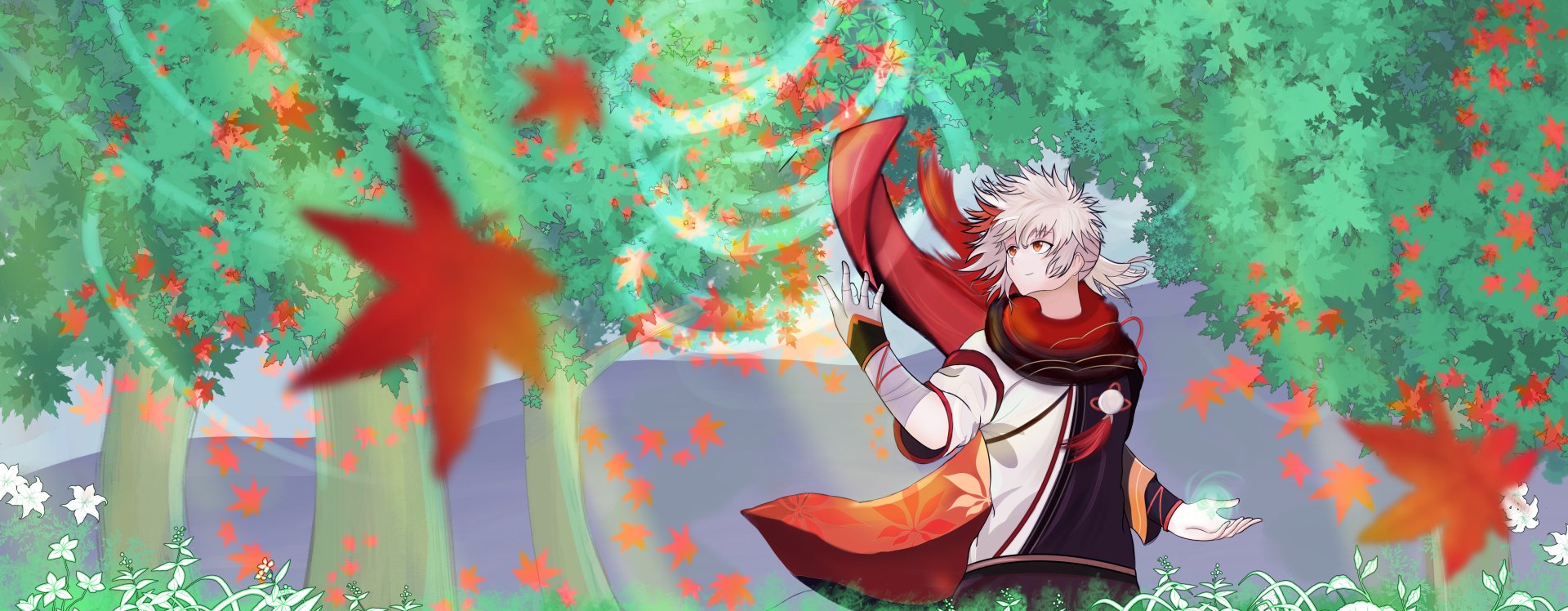 Kazuha with the winds by Olumi