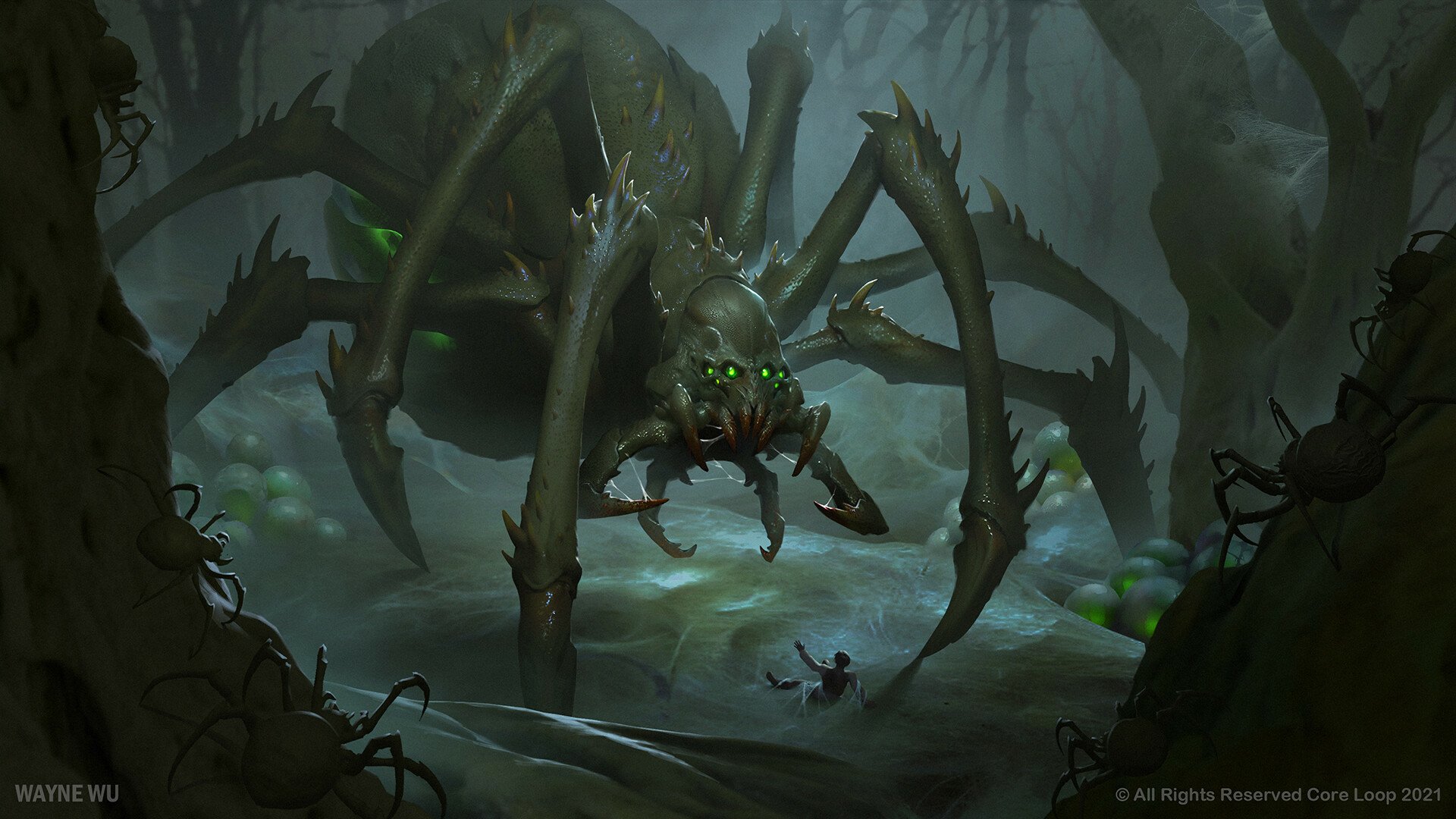 Download Spider Video Game World Eternal Online HD Wallpaper by Wayne Wu