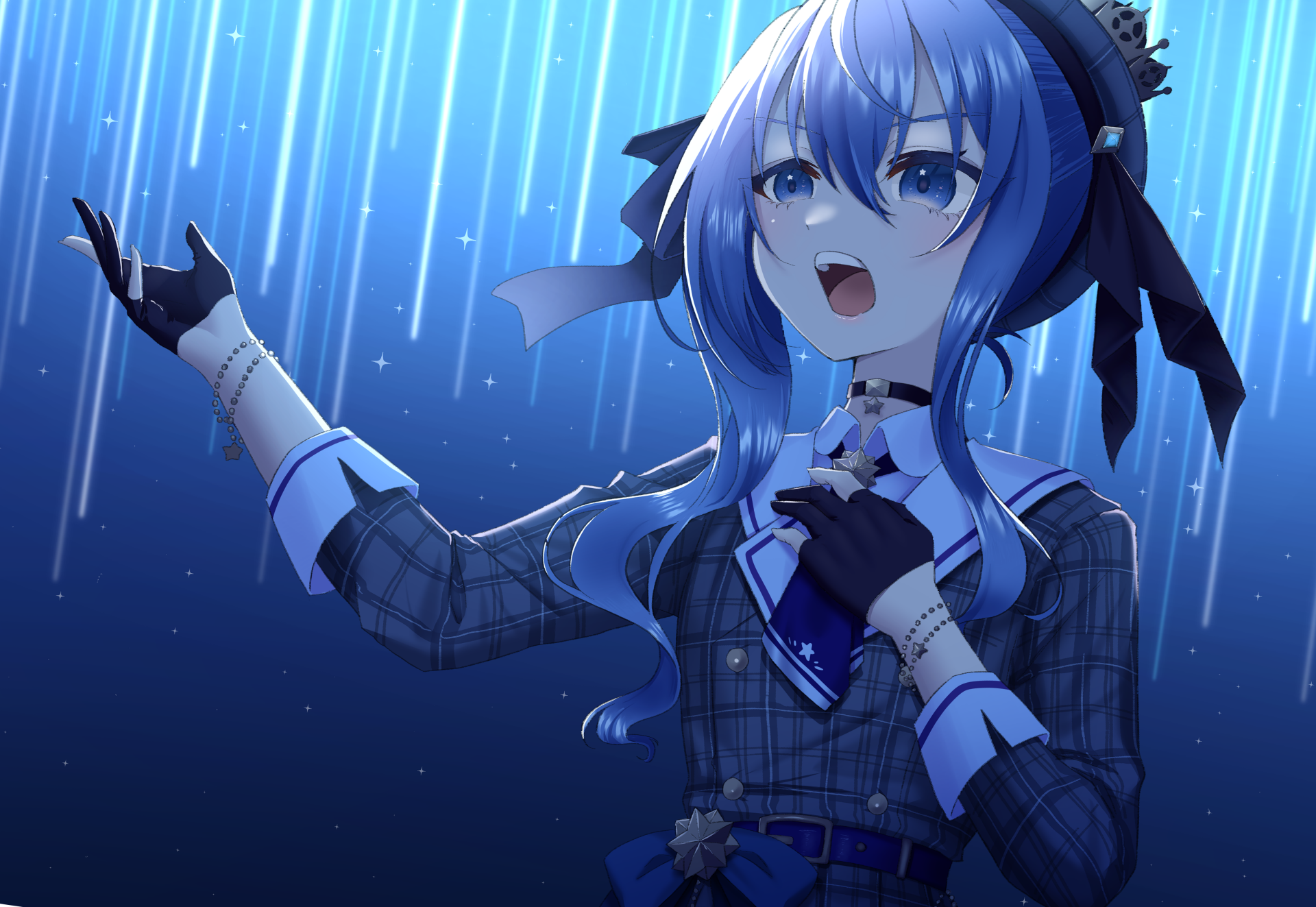 Download Hololive Hoshimachi Suisei Anime Virtual Youtuber 4k Ultra HD Wallpaper by やまざくら