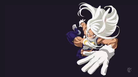4K Ultra HD anime wallpaper featuring Mirko, the fierce rabbit hero from My Hero Academia, dynamically posed in action with a bold, stylized background.