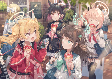 Yutori Natsu Kyoyama Kazusa Kurimura Airi Ibaraki Yoshimi video game Blue Archive HD Desktop Wallpaper | Background Image