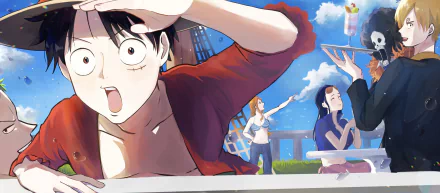 Sanji (One Piece) Brook (One Piece) Nico Robin Nami (One Piece) Monkey D. Luffy Anime One Piece HD Desktop Wallpaper | Background Image