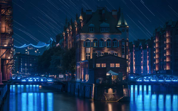 night man made Hamburg HD Desktop Wallpaper | Background Image
