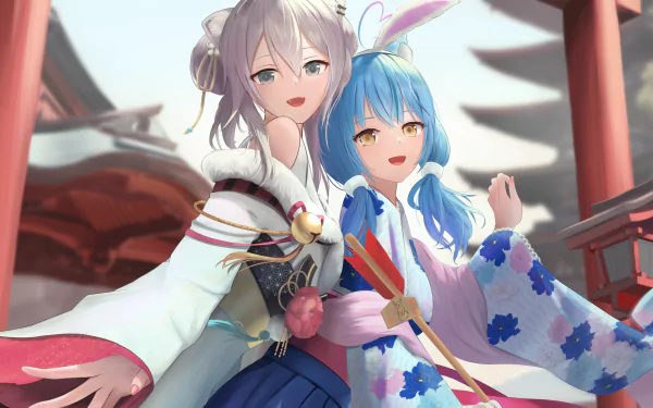  Shishiro Botan &amp; Yukihana Lamy by とうじゅん