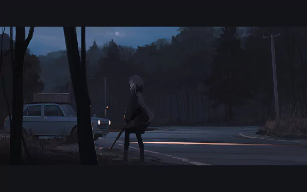 forest car Anime Original anime car anime forest HD Desktop Wallpaper | Background Image