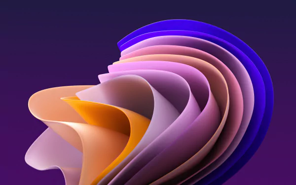 Abstract 4K Ultra HD desktop wallpaper featuring a vibrant, layered design inspired by Windows 11 and Windows 11 SE, showcasing modern technology aesthetics.