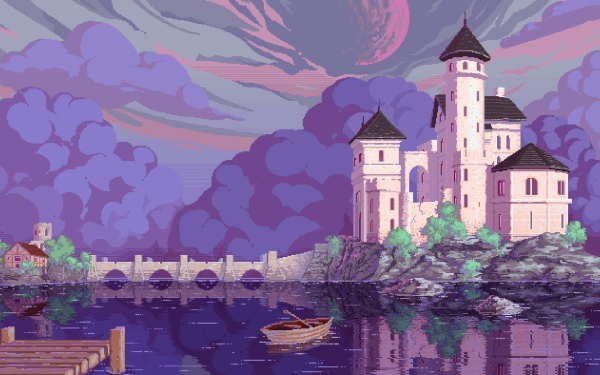 Artistic Pixel Art Castle HD Wallpaper | Background Image