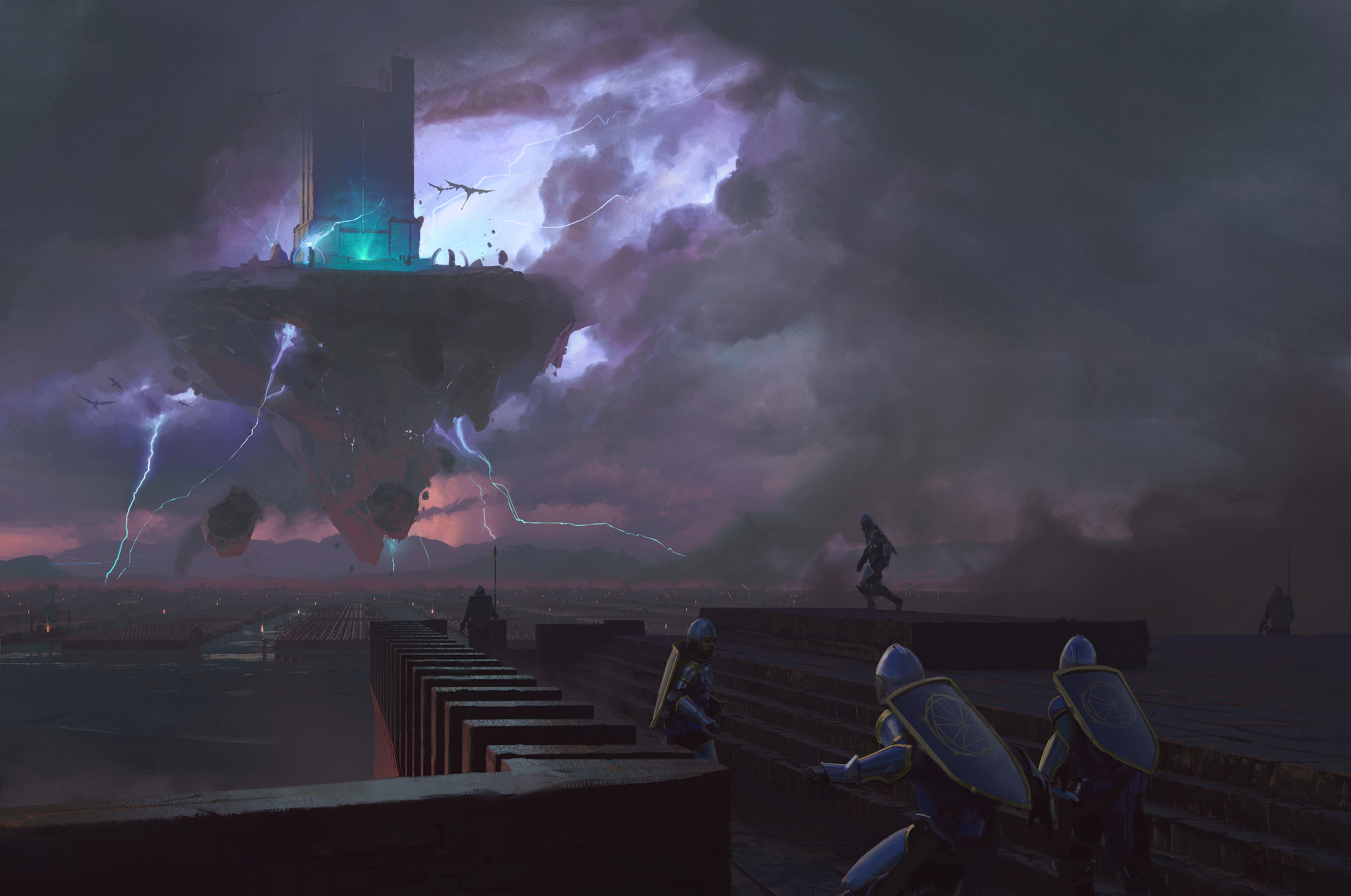 Floating Knight Download Floating Island Fantasy Knight 4k Ultra HD Wallpaper by Jedd ...