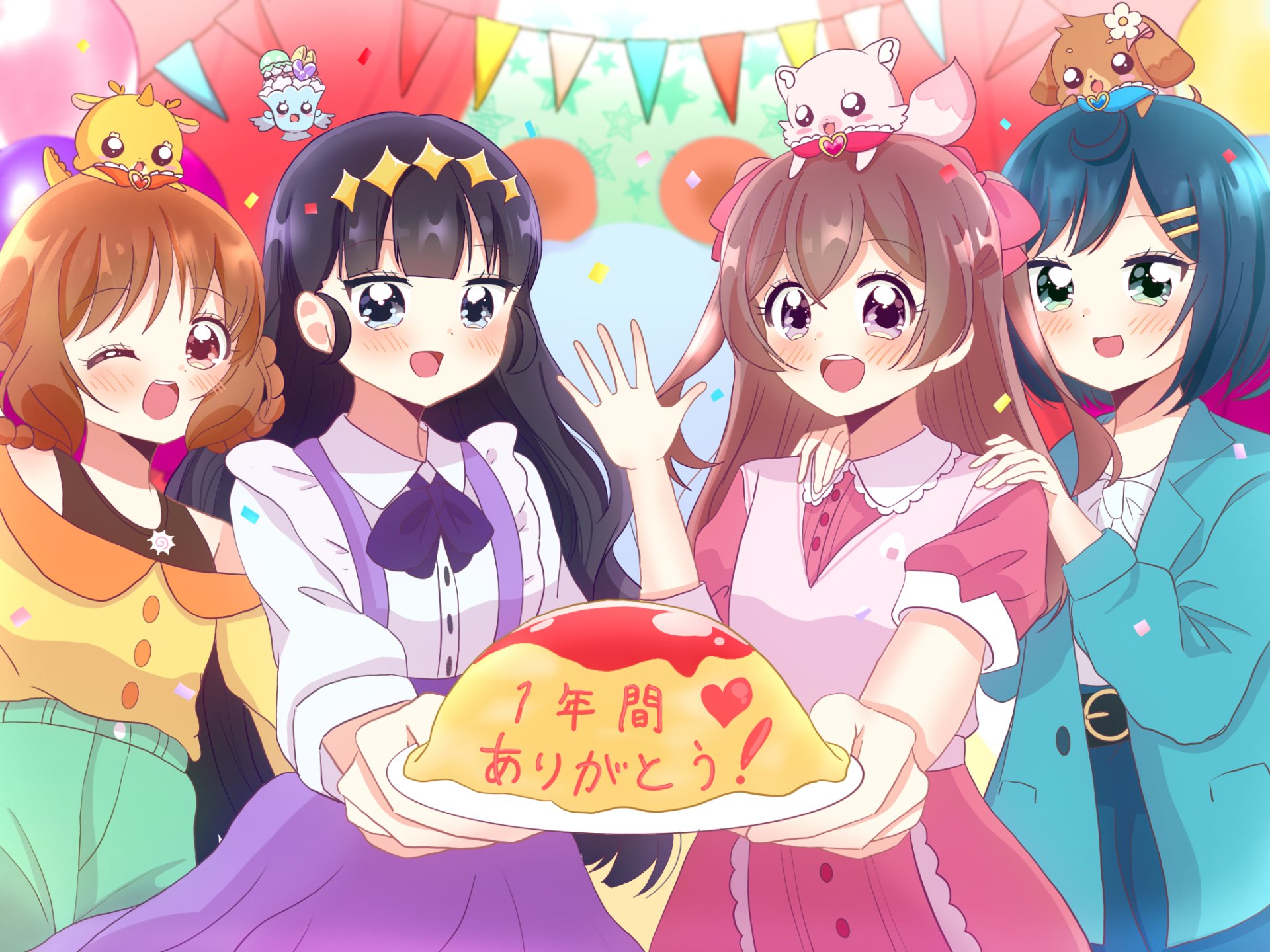 Download Nagomi Yui Kasai Amane Hanamichi Ran Fuwa Kokone Anime Delicious Party Precure HD Wallpaper by Ramuneko cat28