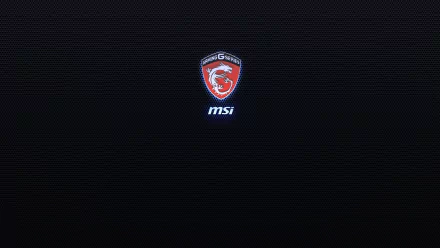 Cool, dark 4K Ultra HD PC desktop wallpaper featuring the glowing MSI logo centered on a textured black background.