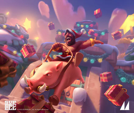  Clash Royale Key Art | Santa Hog Rider by 吉宅 明智