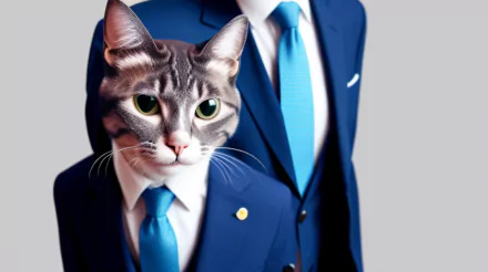  A cat in a suit and tie
