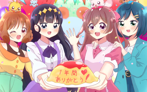 Nagomi Yui Kasai Amane Hanamichi Ran Fuwa Kokone Anime Delicious Party Precure HD Desktop Wallpaper | Background Image