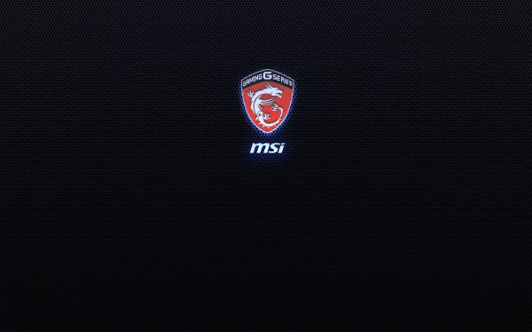 Cool, dark 4K Ultra HD PC desktop wallpaper featuring the glowing MSI logo centered on a textured black background.