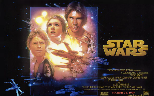 Desktop wallpaper featuring a Star Wars Episode IV: A New Hope movie scene in high definition.