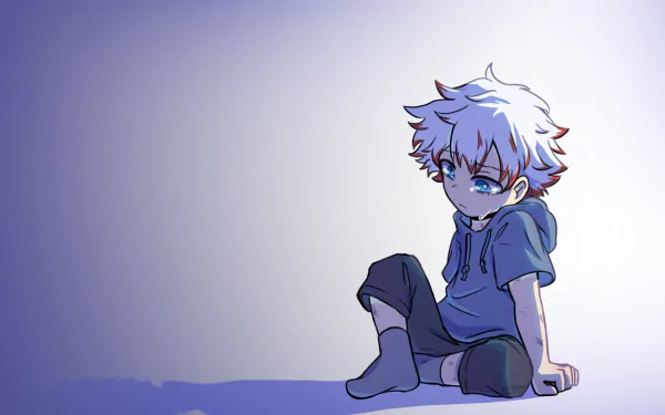 HD PC desktop wallpaper featuring a blue-haired anime character inspired by Toya Todoroki and Dabi from My Hero Academia, set against a light background.