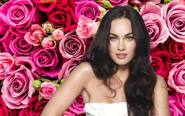 Women Beautiful Megan Fox Model Hair Face Rose HD Wallpaper | Background Image