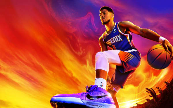 Desktop wallpaper featuring NBA 2K23 video game with high-definition graphics.