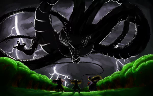 Anime Touhou Shenron (Dragon Ball) HD Desktop Wallpaper | Background Image
