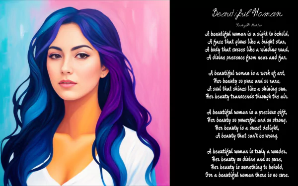  Retro Style Beautiful Woman and Poem