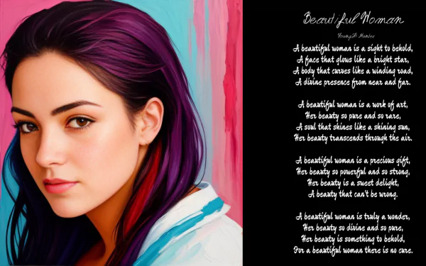  Retro style Beautiful Woman and Poem