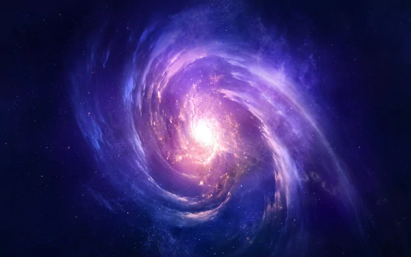 A stunning high-definition desktop wallpaper featuring a captivating sci-fi galaxy scene.