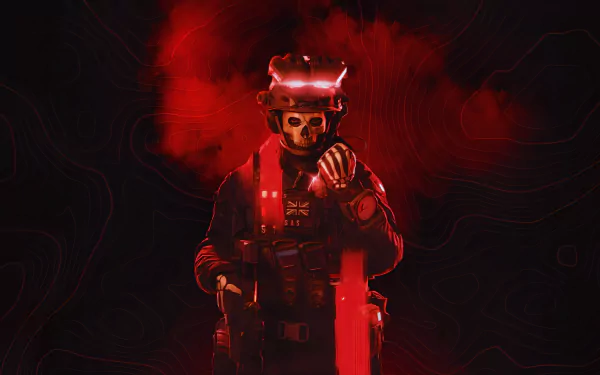  Ghost MWII Red Vibes Wallpaper
