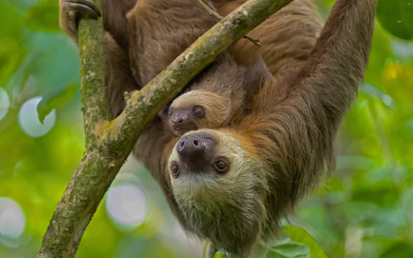  Hoffmann's two-toed sloth mother and young, Puerto Viejo de Talamanca, Costa Rica by Suzi Eszterhas