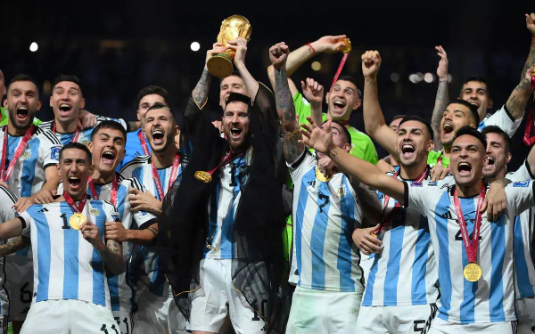 Lionel Messi representing Argentina National Football Team in a stunning HD desktop wallpaper.