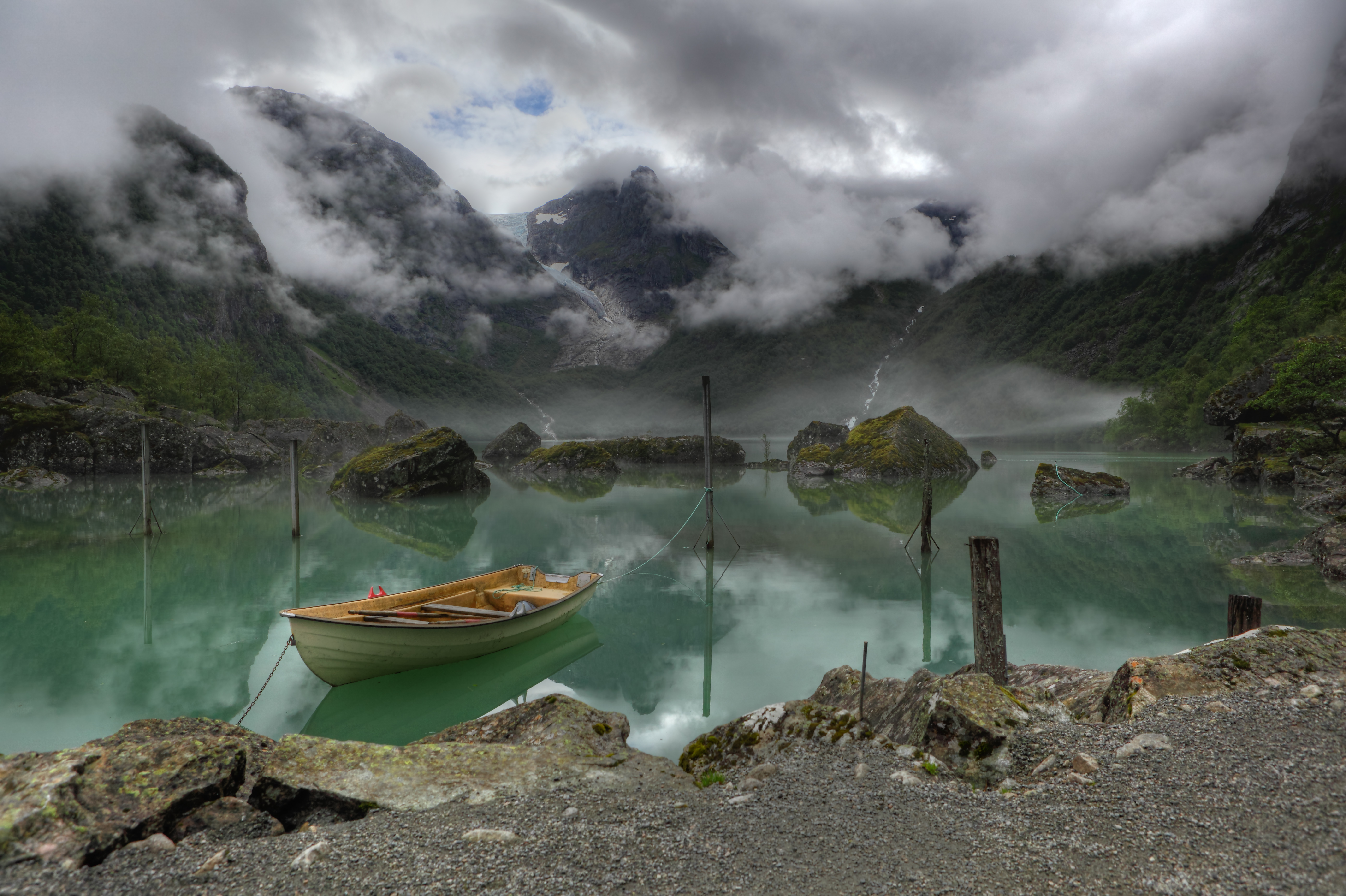 A view of Lake Bondhus and Bondhus glacier in Norway, Folgefonna National Park by Alchemist-hp