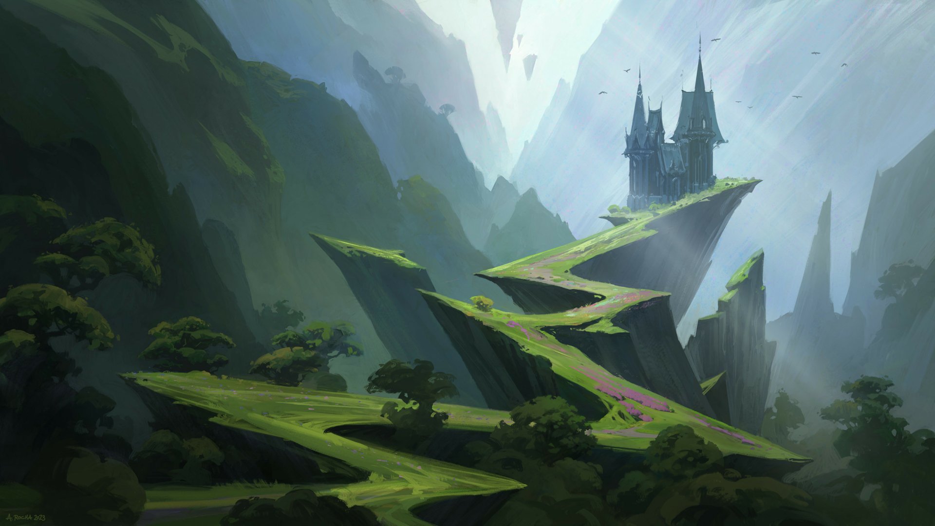 Download Fantasy Building HD Wallpaper by Andreas Rocha