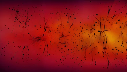  Red with Black Splatters
