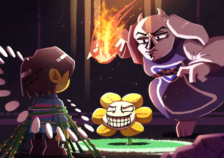 Toriel (Undertale) Flowey (Undertale) Frisk (Undertale) video game Undertale HD Desktop Wallpaper | Background Image
