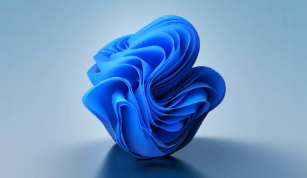 4K Ultra HD AI-generated desktop wallpaper featuring a futuristic, abstract blue form inspired by Windows 11 design and technology themes.