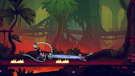 High-definition desktop wallpaper featuring a scene from CONVERGENCE: A League of Legends Story with stylized jungle background and character in action pose.