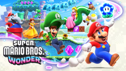 Yoshi Princess Peach Princess Daisy Luigi Mario video game Super Mario Bros. Wonder HD Desktop Wallpaper | Background Image