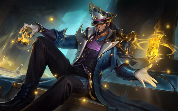 Twisted Fate from League of Legends in a captivating HD desktop wallpaper.