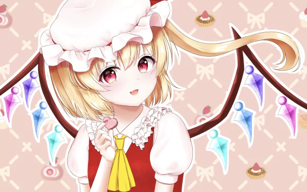 Flandre Scarlet, a character from Touhou, depicted in a captivating HD desktop wallpaper.