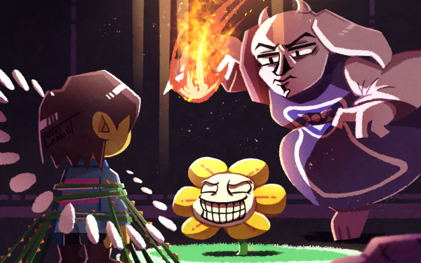 Toriel (Undertale) Flowey (Undertale) Frisk (Undertale) video game Undertale HD Desktop Wallpaper | Background Image