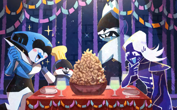 Rouxls Kaard (Deltarune) Queen (deltarune) King (Deltarune) Lancer (deltarune) video game deltarune HD Desktop Wallpaper | Background Image