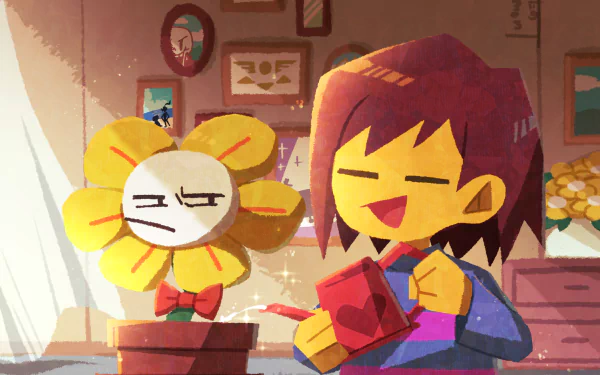 Flowey (Undertale) Frisk (Undertale) video game Undertale HD Desktop Wallpaper | Background Image