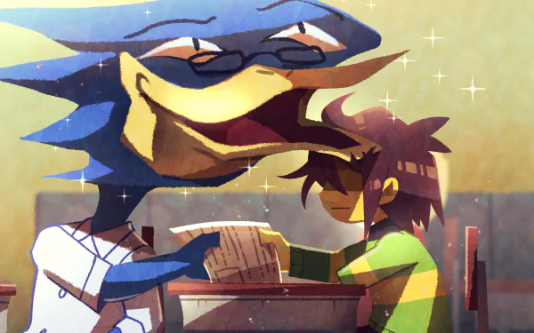 Kris (deltarune) Berdly (deltarune) video game deltarune HD Desktop Wallpaper | Background Image