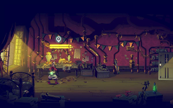 Illustration from CONVERGENCE: A League of Legends Story, showing a colorful, dimly lit underground setting with a character in the center, designed as HD desktop wallpaper.