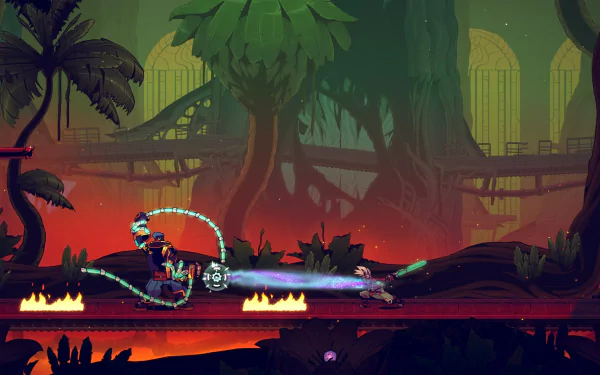 High-definition desktop wallpaper featuring a scene from CONVERGENCE: A League of Legends Story with stylized jungle background and character in action pose.