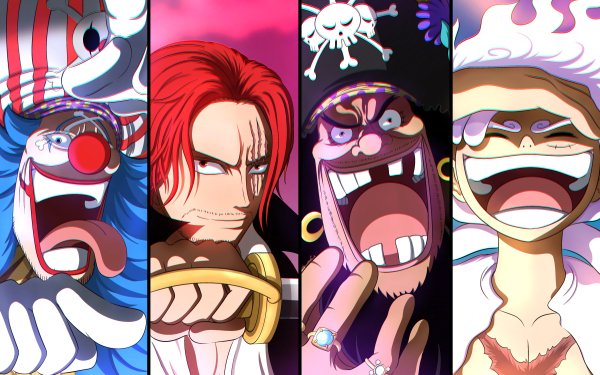 Anime One Piece Buggy Shanks Marshall D. Teach Monkey D. Luffy Gear 5 HD Wallpaper | Background Image
